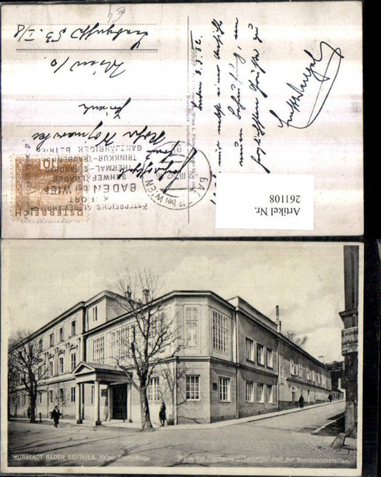 261108,Baden b. Wien Kaiser-Franz-Ring Heim d. Krankenversicherungsanstalt
