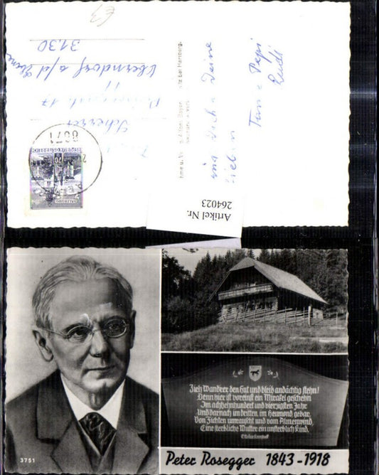 264023,Mehrbild Ak Peter Rosegger Portrait Haus Kunst Wissenschaft
