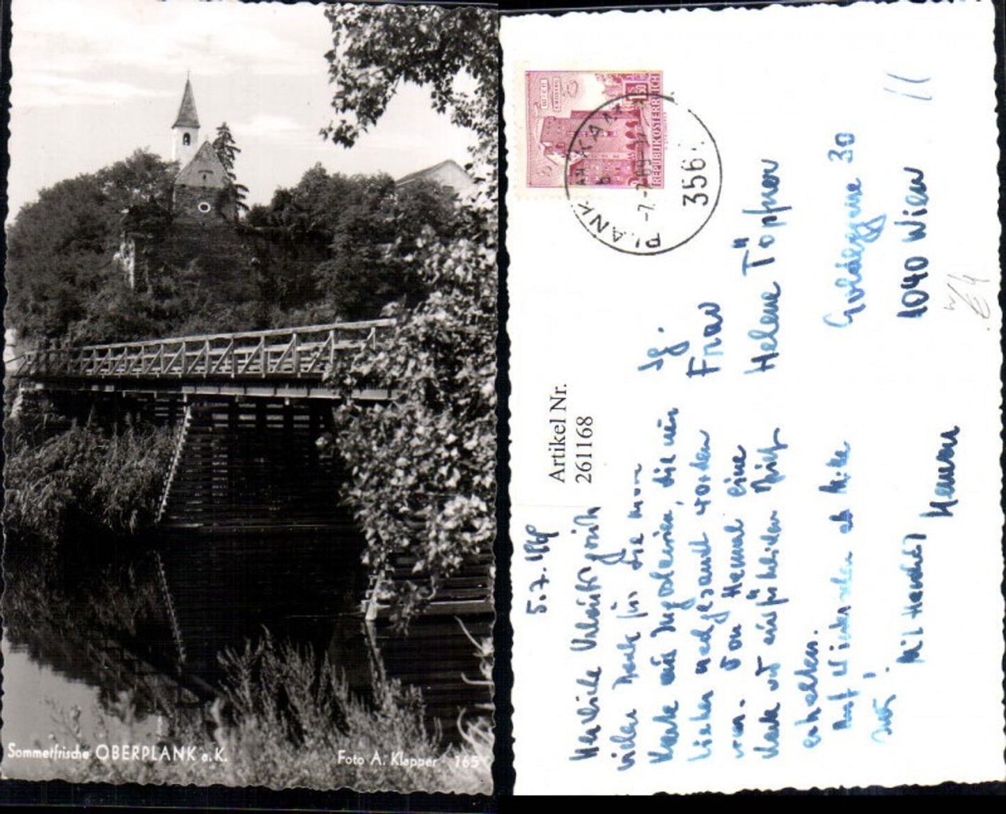 261168,Oberplank b. Schönberg am Kamp Brücke Kirche