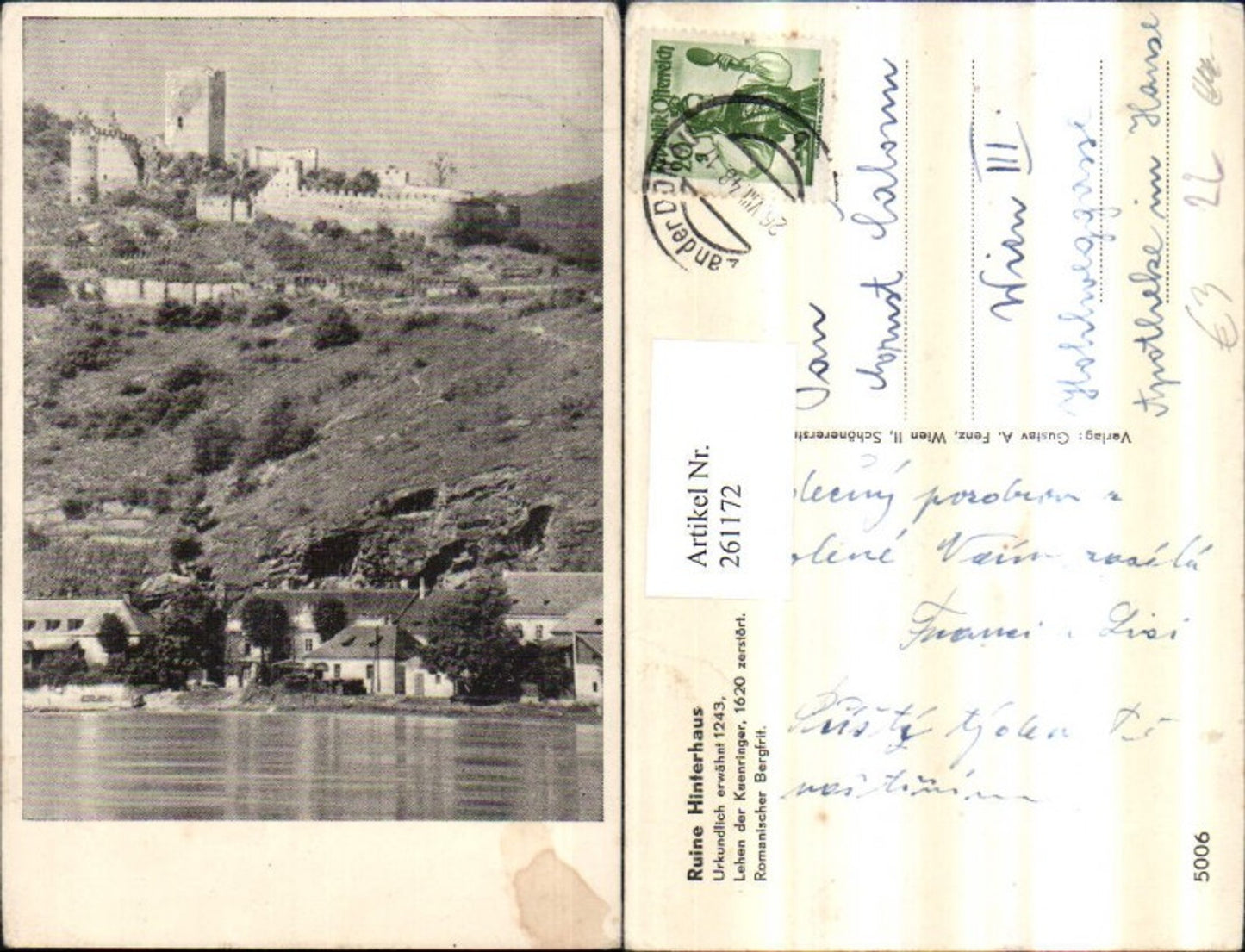 261172,Ruine Hinterhaus b. Spitz an d. Donau