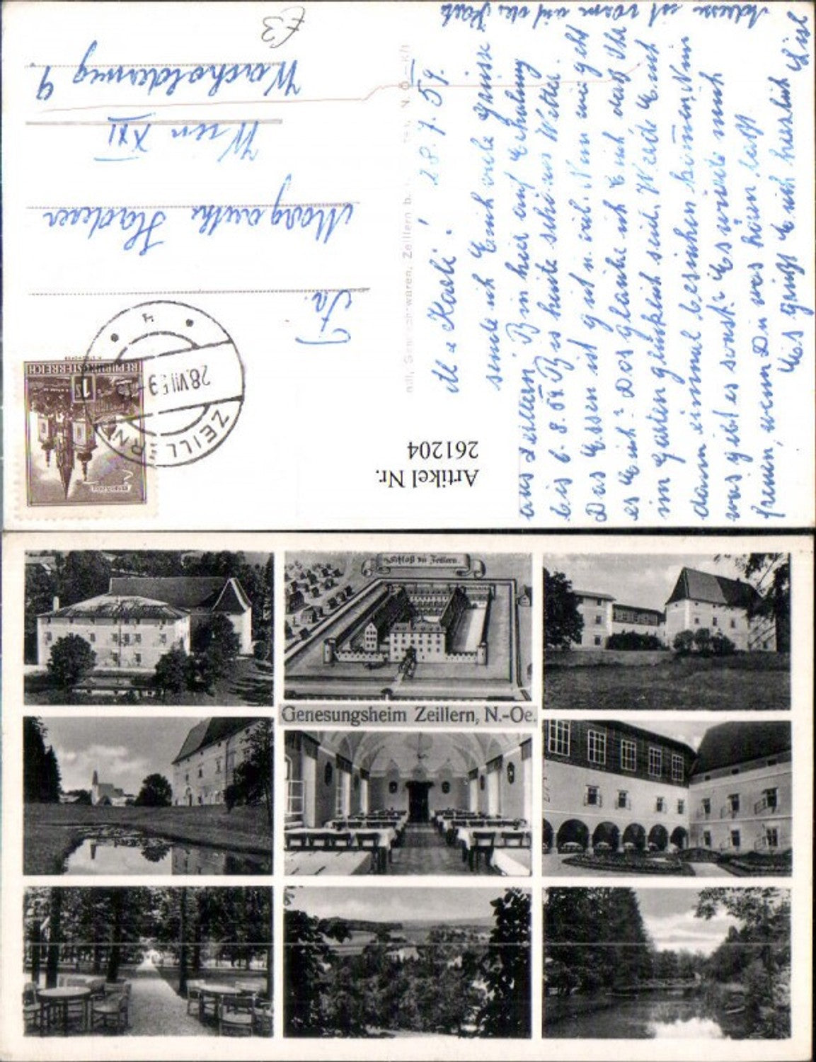 261204,Zeillern Genesungsheim Schloss Arkaden Kirche Mehrbildkarte