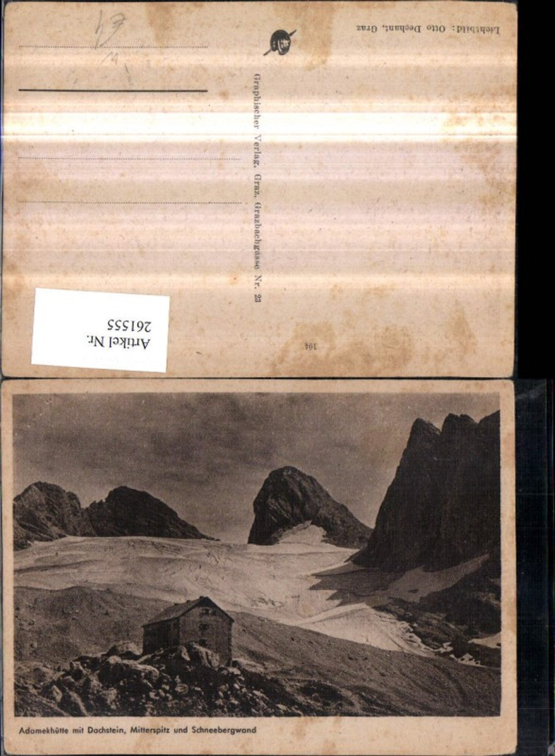 261555,Adamekhütte Berghütte m. Dachstein Mitterspitz u. Schneebergwand Bergkulisse b. Gosau