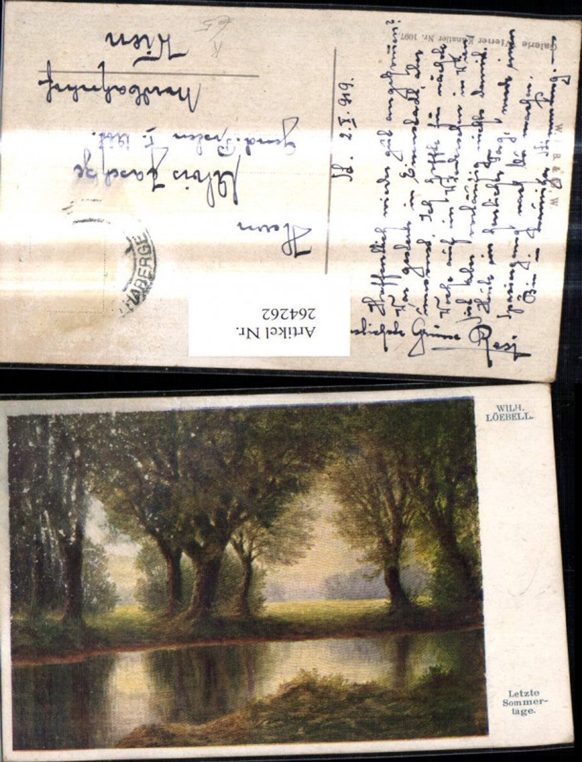 264262,Künstler Ak Wilhelm Löebell Letzte Sommertage Landschaft Fluß Bäume