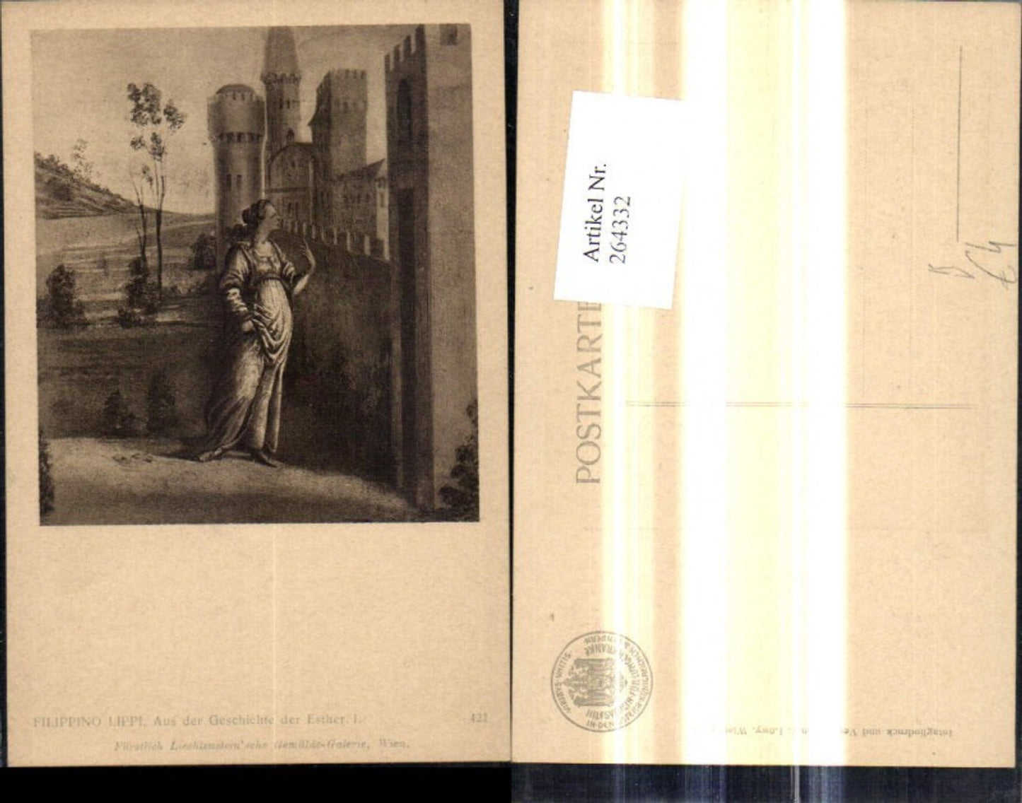 264332,Künstler Ak Filippino Lippi Aus der Geschichte der Esther I Frau Burg pub J. Löwy Wien 421