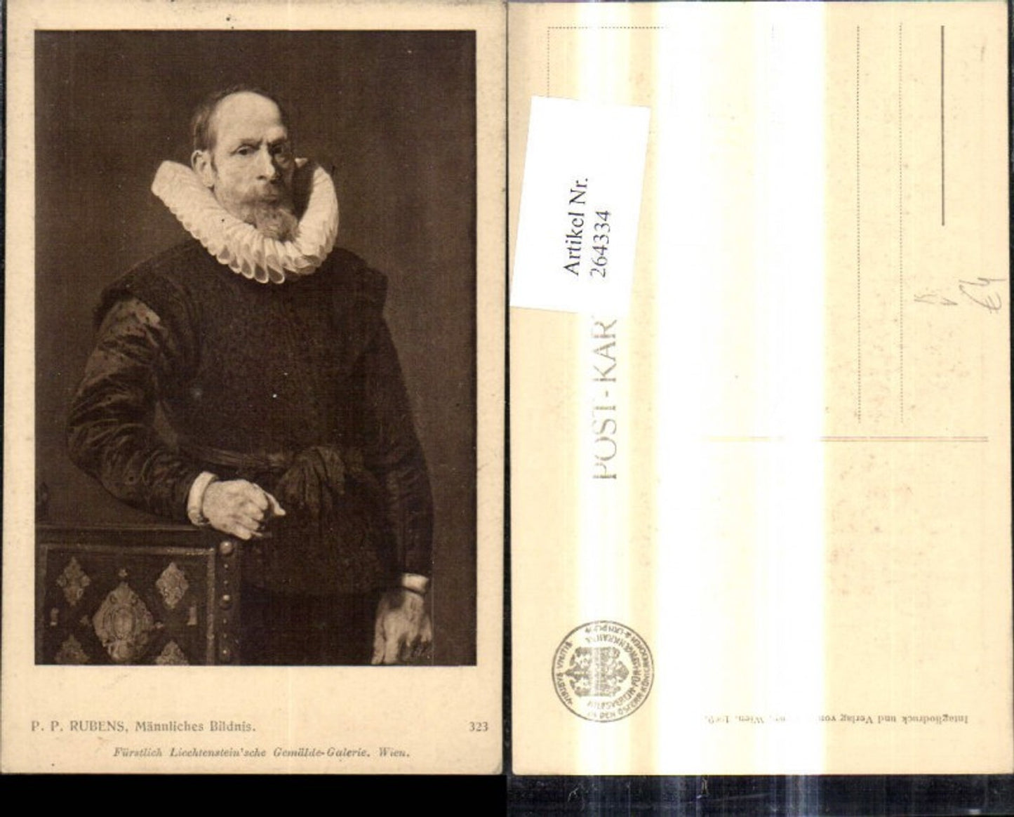 264334,Künstler Ak Peter Paul Rubens Männliches Bildnis Mann Portrait pub J. Löwy Wien 323