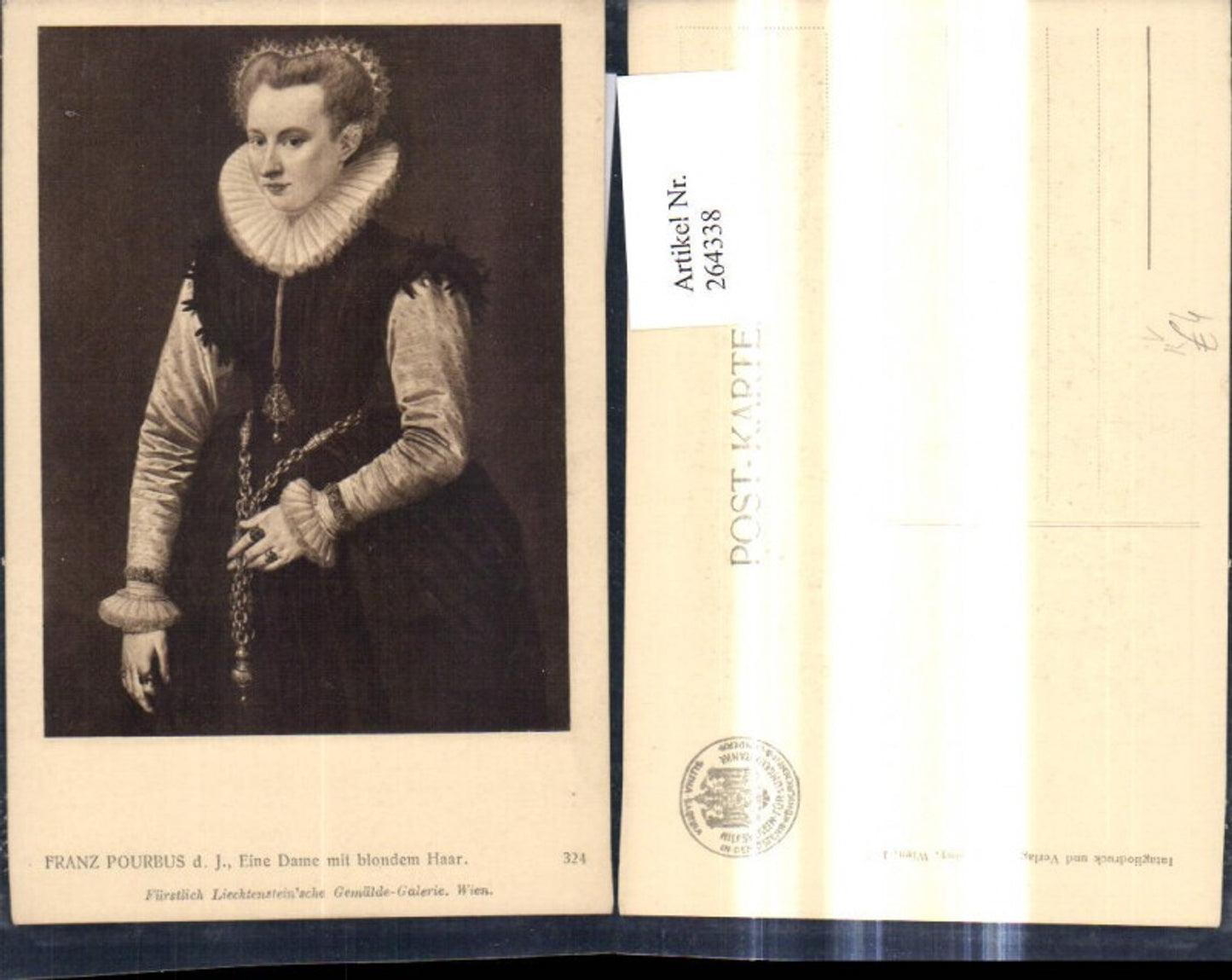 264338, Artist: Franz Pourbus the Younger. A lady with blonde hair. Woman portrait. Publ. J. Löwy, Vienna 324