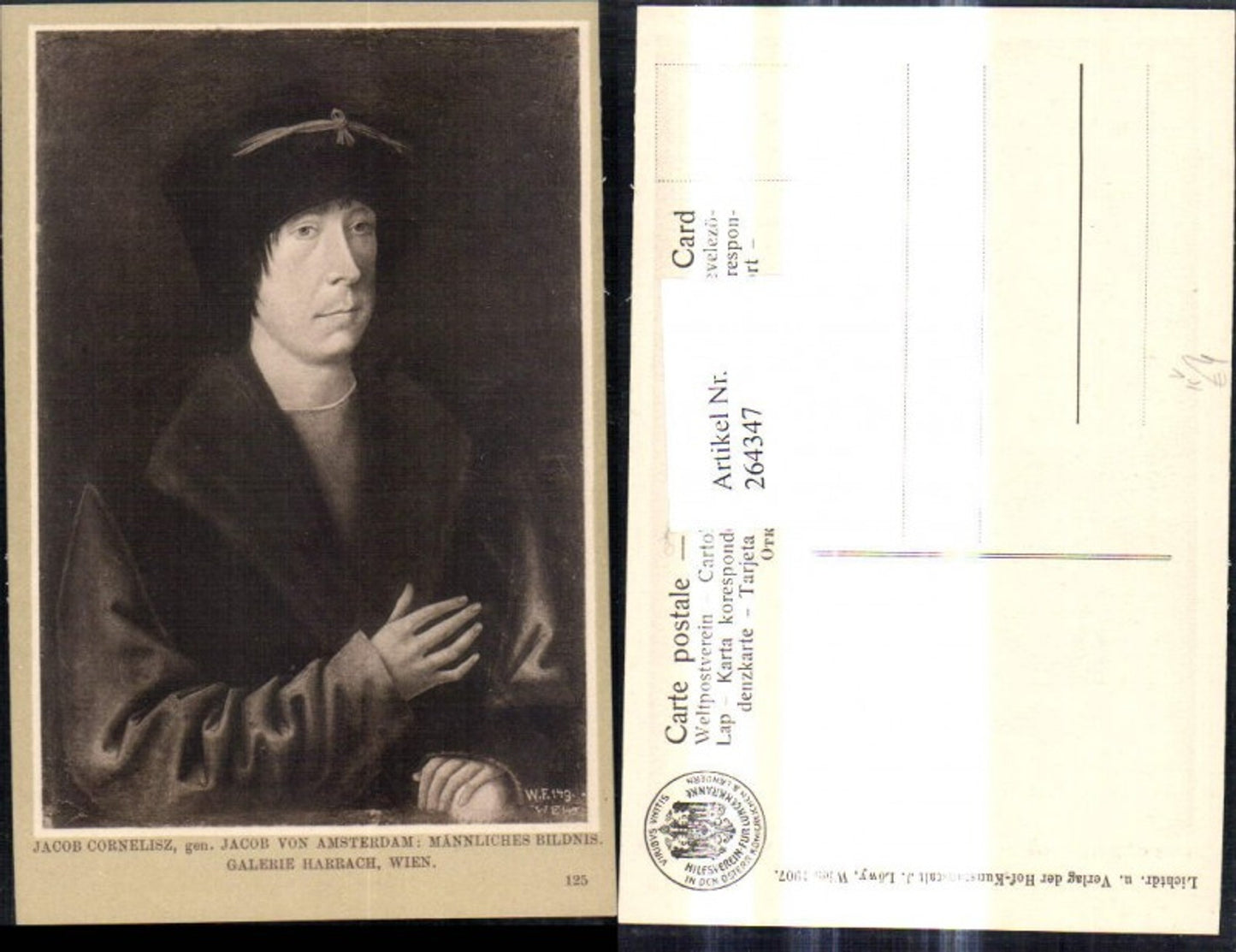 264347,Künstler Ak Jacob Cornelisz Jacob von Amsterdam Männliches Bildnis Mann Portrait pub J. Löwy Wien 125