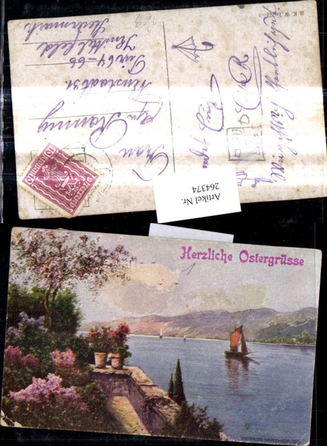 264374,Künstler Ak Heinrich Wertheim Segelboot Landschaft