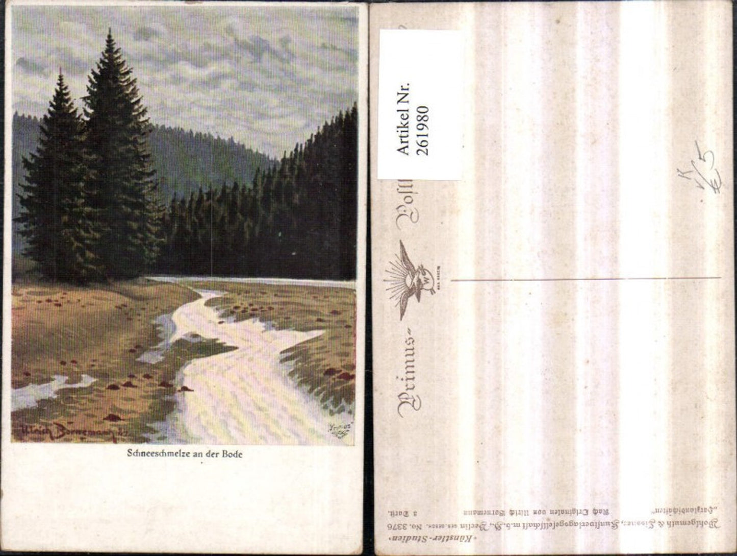 261980,Primus AK 3376 Künstler Ulrich Bornemann Schneeschmelze an d. Bode Partie