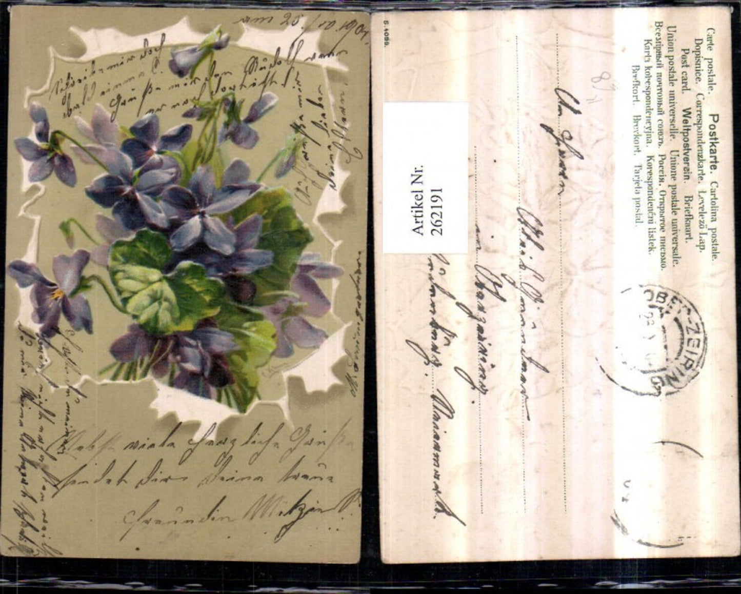 262191, embossing artist AK Catharina Klein flowers violets