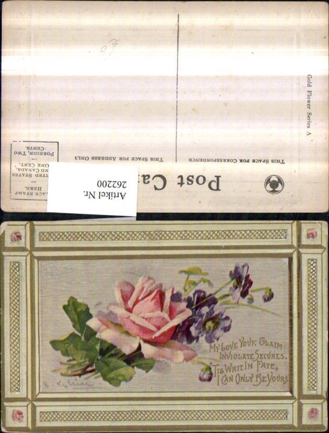 262200,Präge Künstler AK Catharina Klein Blumen Rose Passepartout