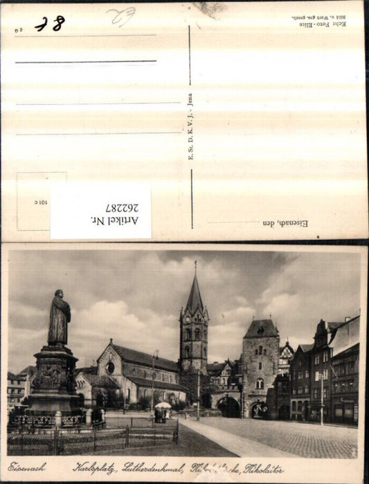 262287, Eisenach Karlsplatz Luther Monument St. Nicholas Church St. Nicholas Gate