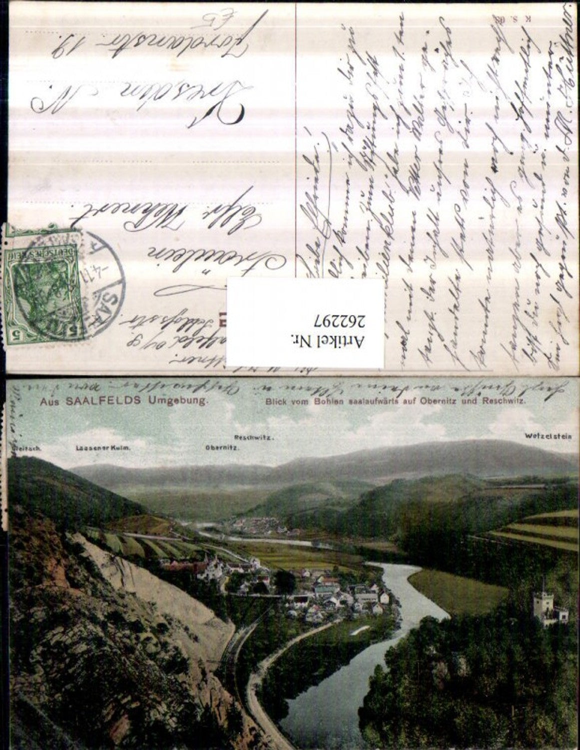 262297, Saalfeld area, view from Bohlen towards Obernitz and Reschwitz, overall view
