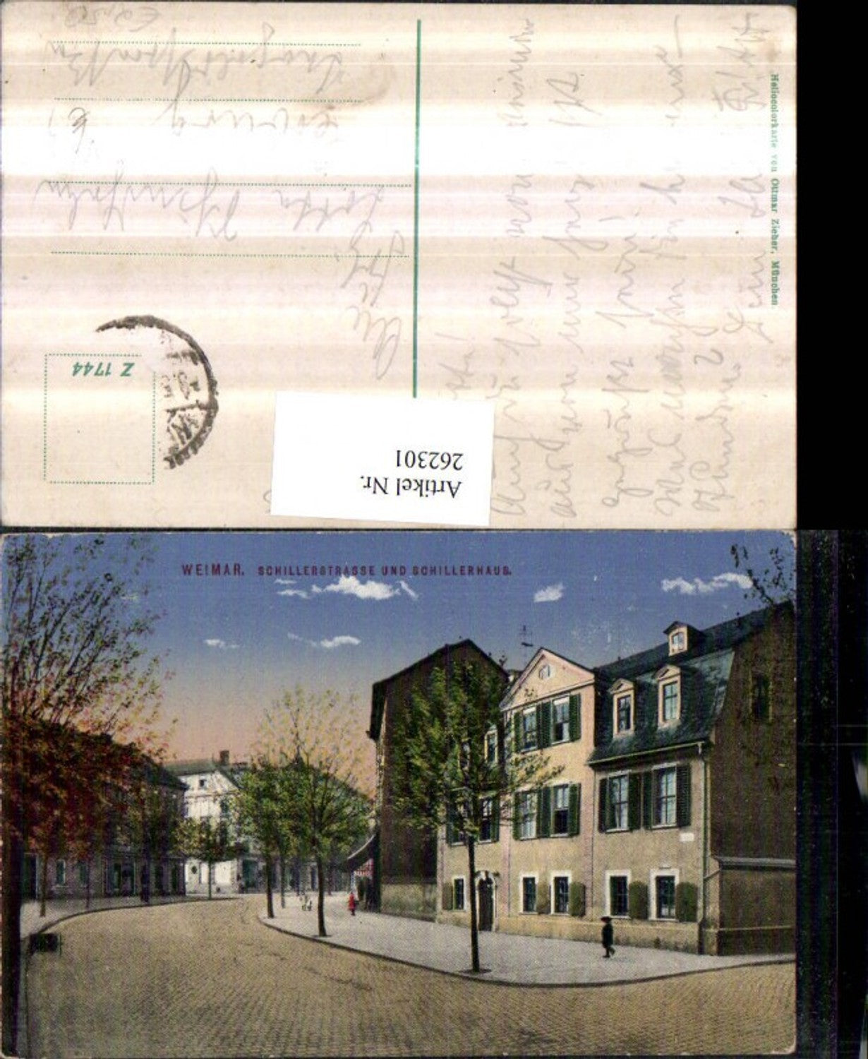262301, Weimar Schillerstraße and Schillerhaus street view pub Ottmar Zieher 1744