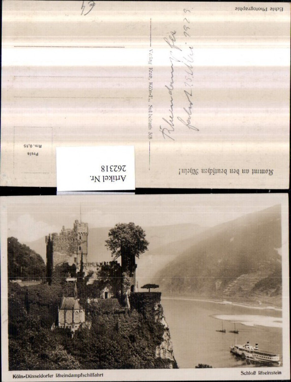 262318,Schloss Burg Rheinstein b. Trechtingshausen Dampfschiff Dampfer