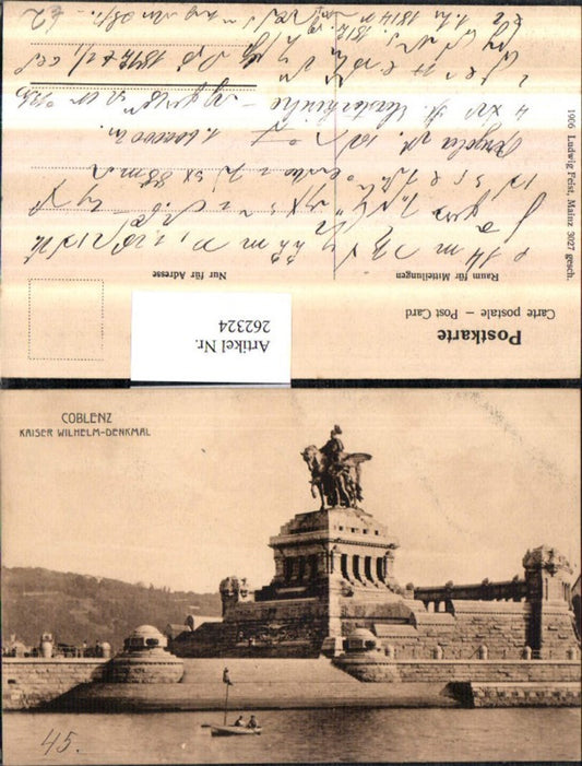 262324,Koblenz Kaiser Wilhelm-Denkmal am Deutschen Eck