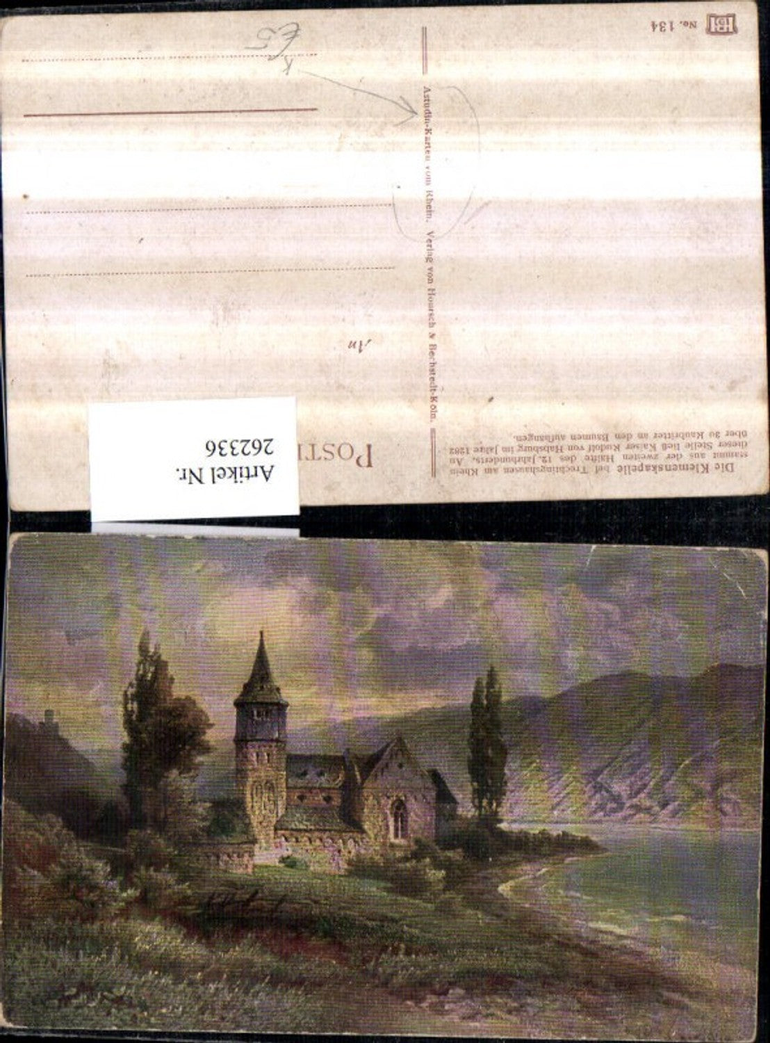 262336,Künstler AK Astudin Die Klemenskapelle Kapelle b. Trechtingshausen am Rhein