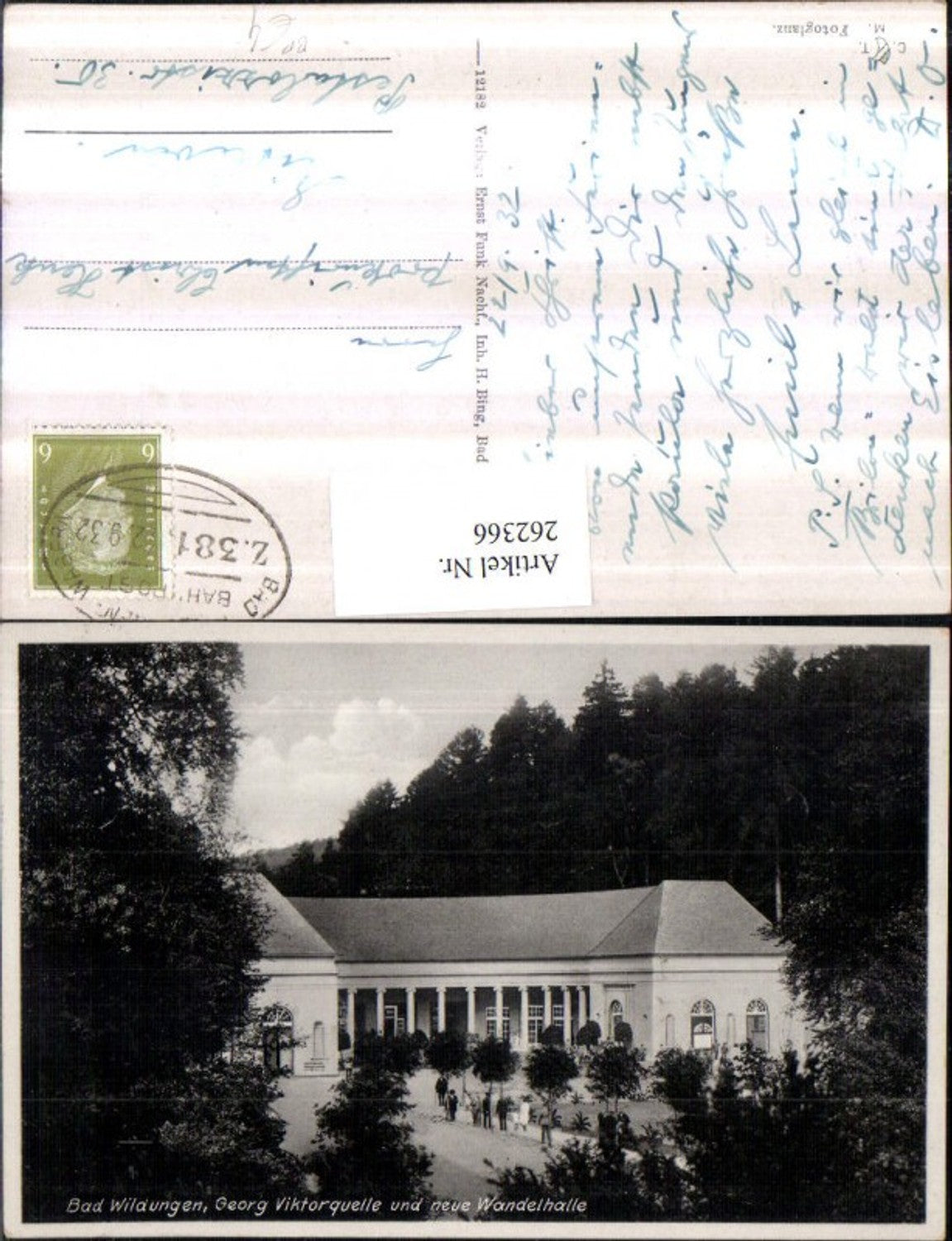 262366,Bad Wildungen Georg Viktorquelle m. Wandelhalle Bahnpost Zug 381