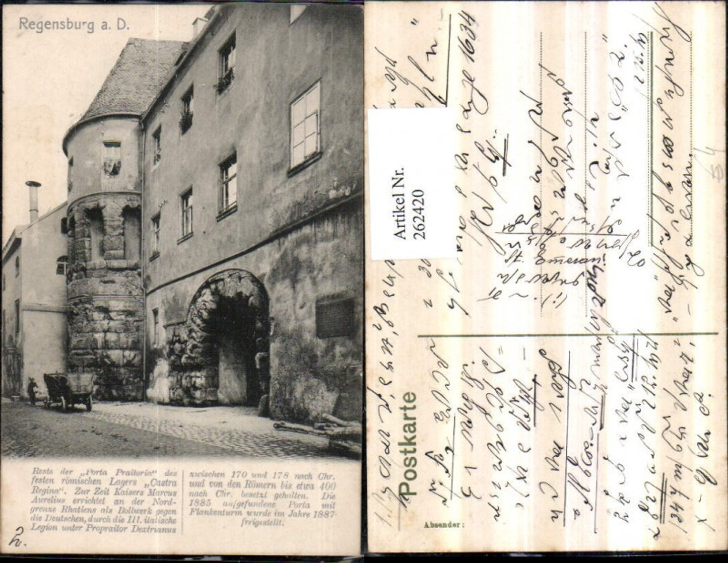 262420,Regensburg an d. Donau Porta Praitoria Tor