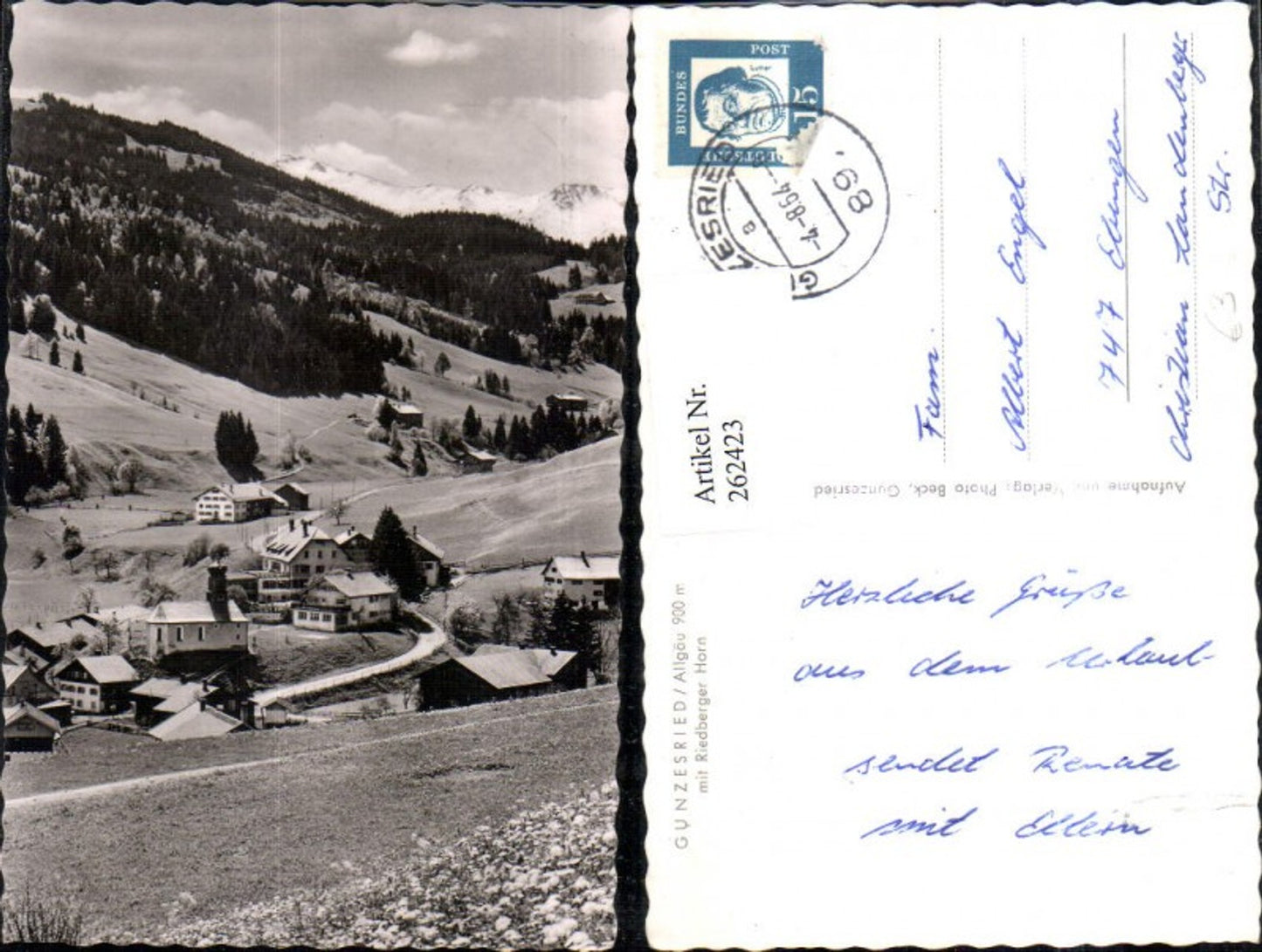 262423,Gunzesried im Allgäu m. Riedberger Horn Totale