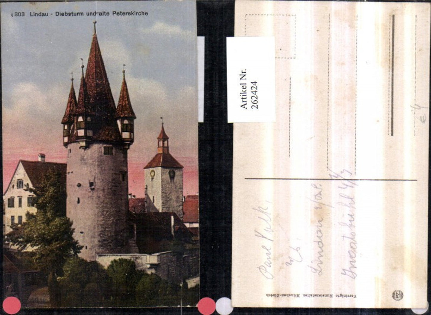 262424,Lindau Diebsturm Turm u. Peterskirche Kirche
