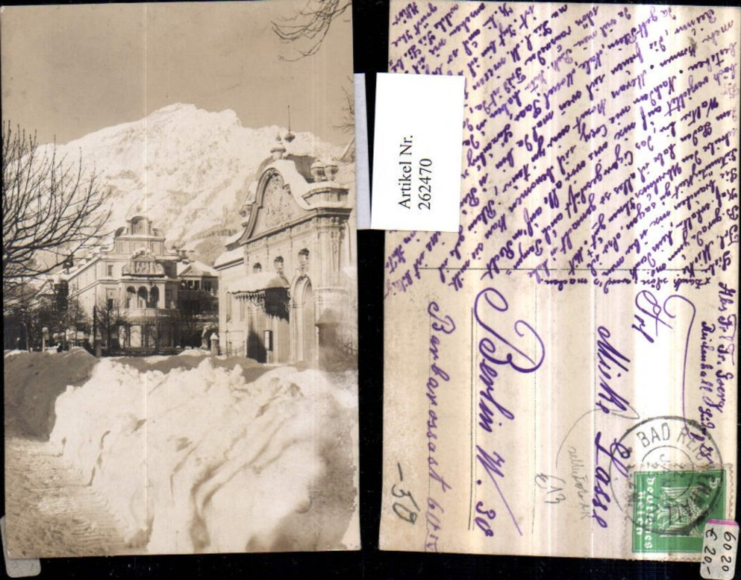 262470,Seltene Foto AK Bad Reichenhall Winterbild