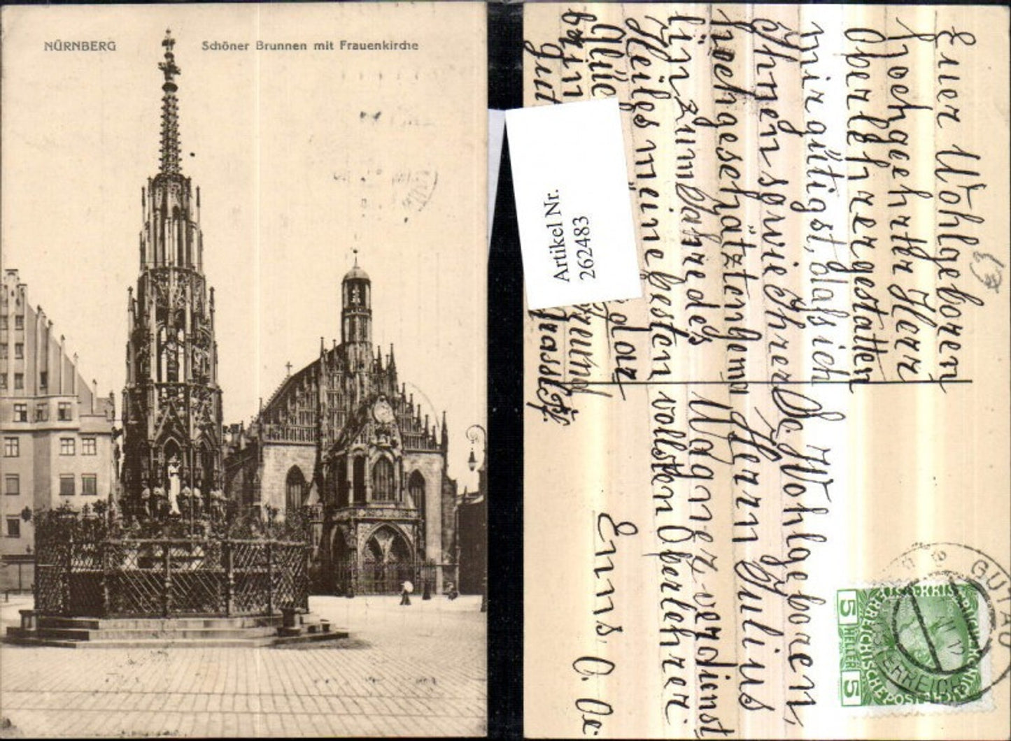 262483,Nürnberg Schöner Brunnen m. Frauenkirche Kirche