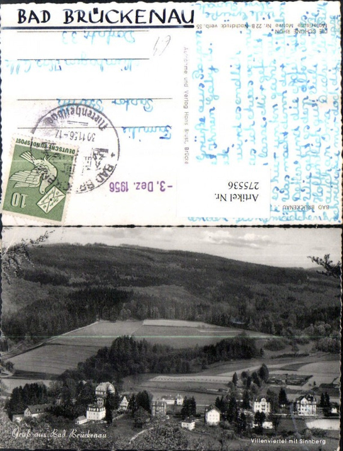 275536,Gruß aus Bad Brückenau Villenviertel m. Sinnberg