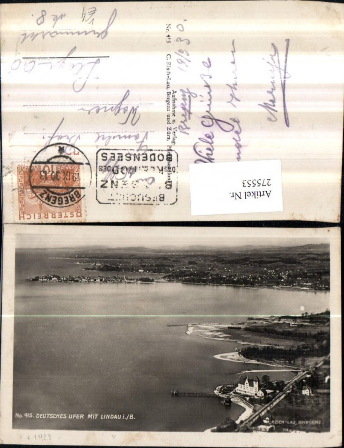 275553,Deutsches Ufer m. Lindau im Bodensee Totale pub Risch-Lau 415