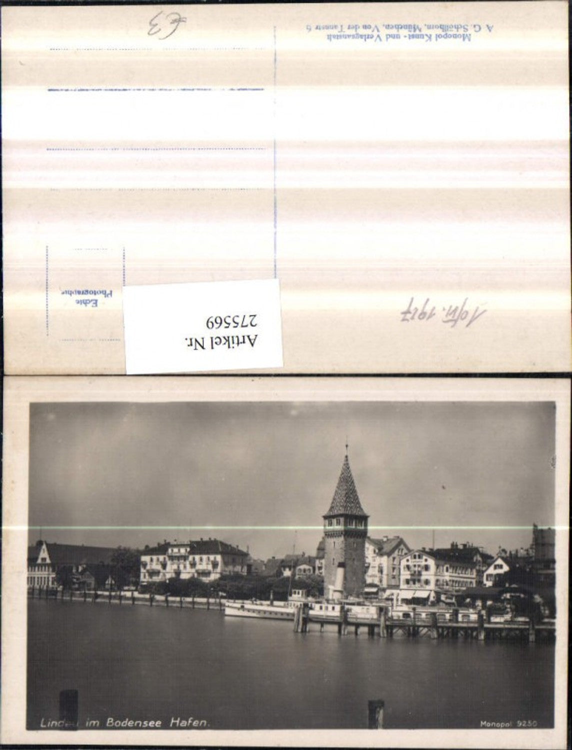 275569,Lindau im Bodensee Hafen Turm Dampfer