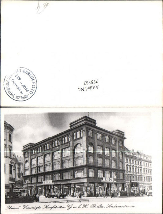 275583,Berlin Andreasstraße Union Vereinigte Kaufstätten GmbH Gebäude