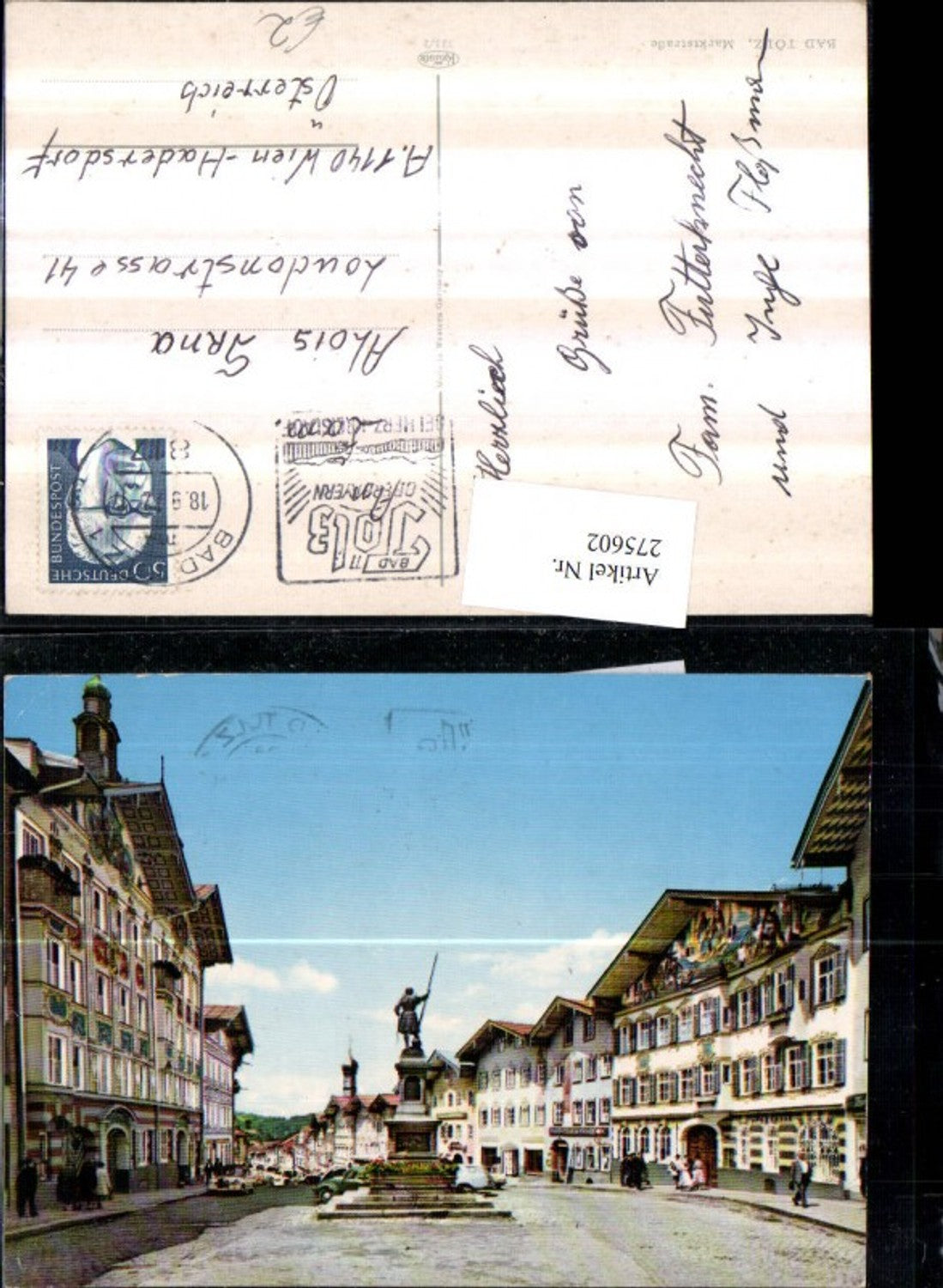 275602,Bad Tölz Marktstraße Straßenansicht Denkmal