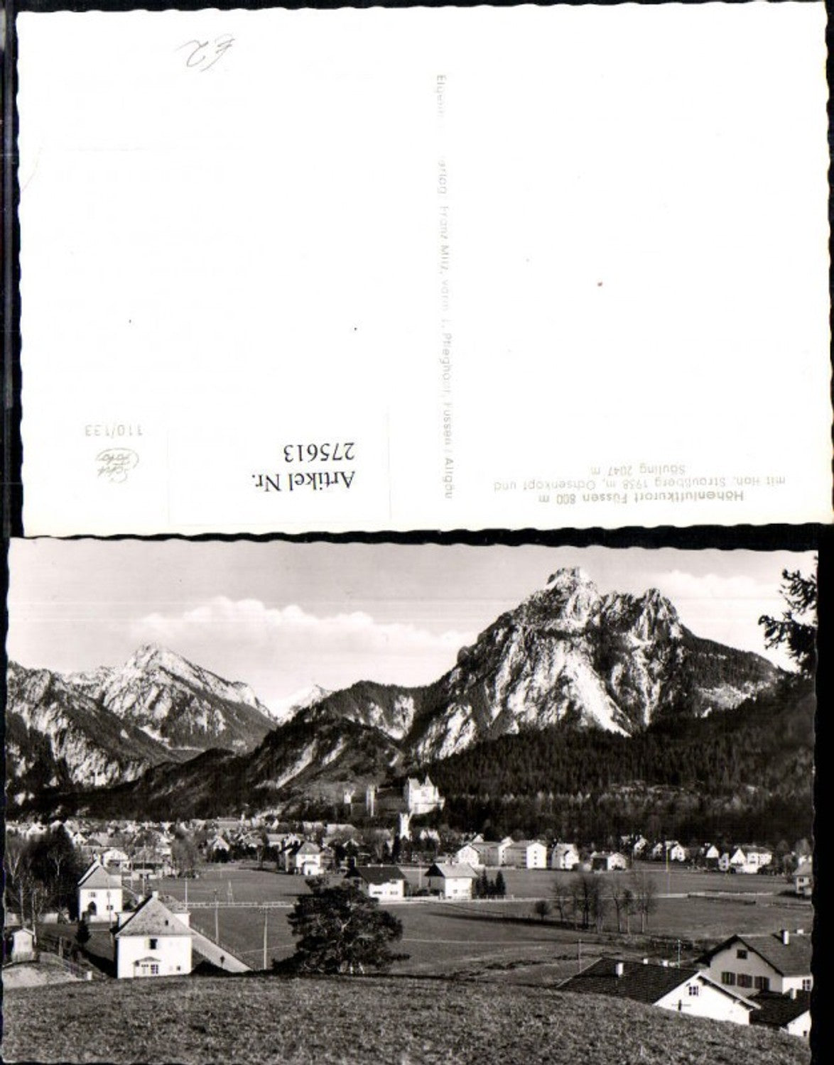 275613,Füssen Totale m. Straußberg Ochsenkopf u. Säuling Bergkulisse