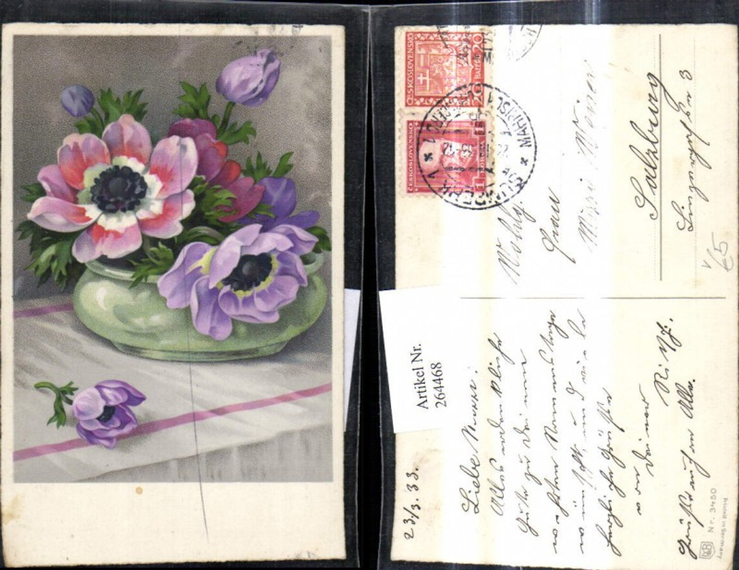 264468,Künstler Ak Meissner & Buch 3450 Blumen Blumenvase