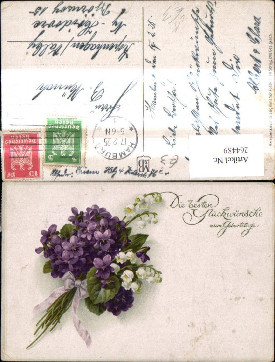 264489,Künstler Ak Meissner & Buch 2208 Blumenstrauß Veilchen Maiglöckchen