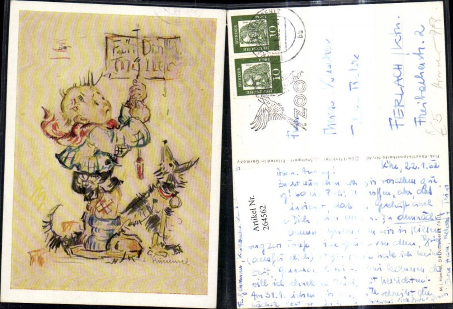 264562,Künstler Ak Berta Hummel Dringlicher Fall Kind m. Hund