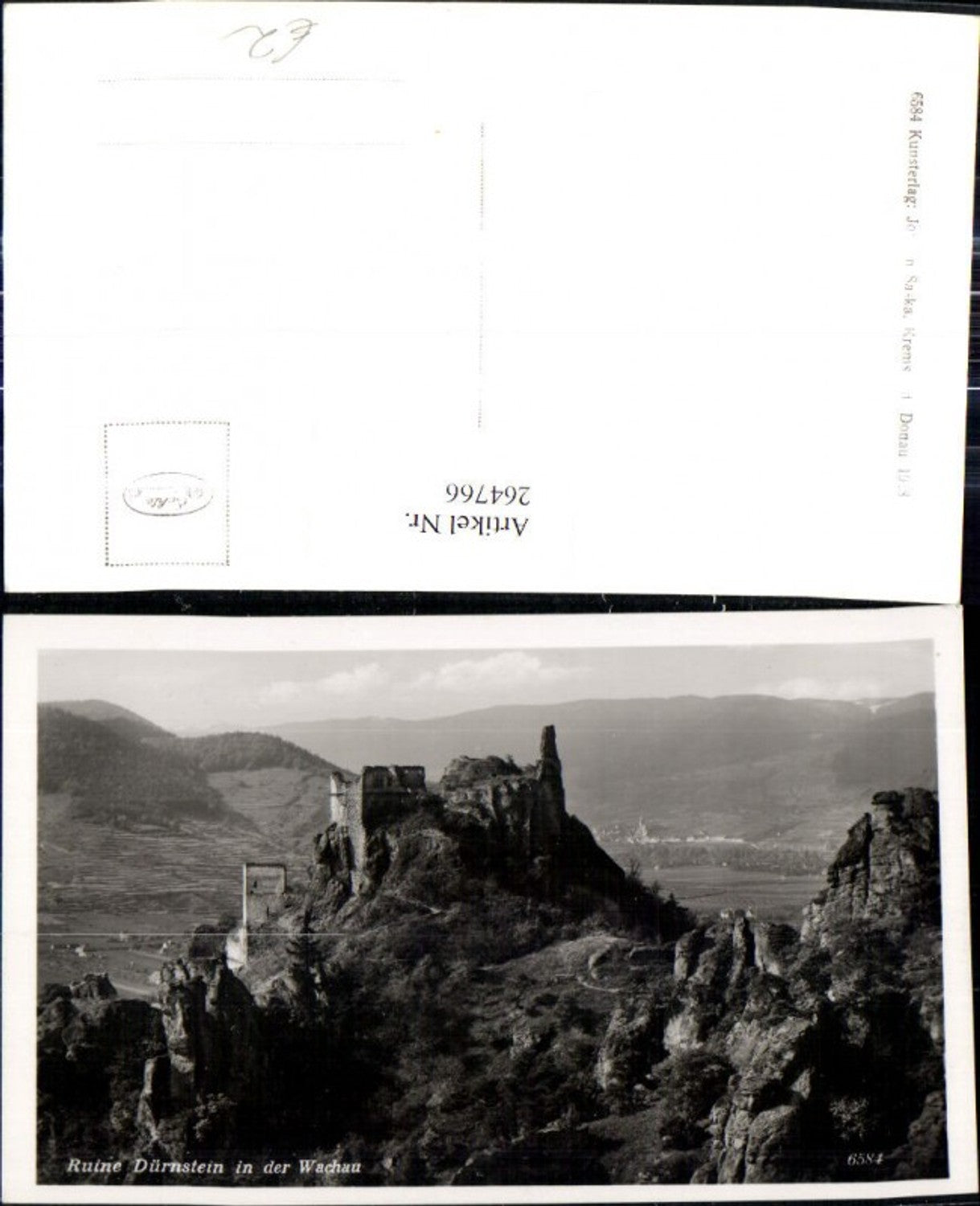 264766,Foto Ak Schloss Burg Ruine Dürnstein i. d. Wachau