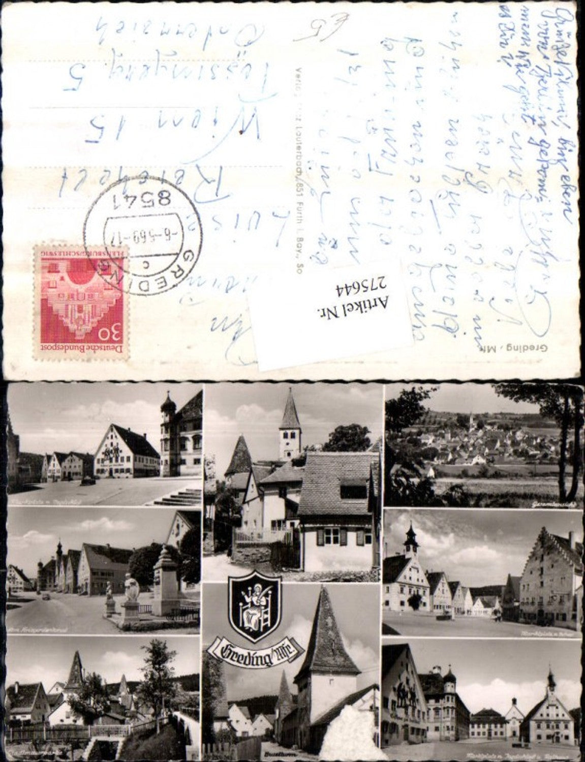 275644, Greding Total Market Square Town Hall Hunting Lodge Tower War Memorial Multi-view map