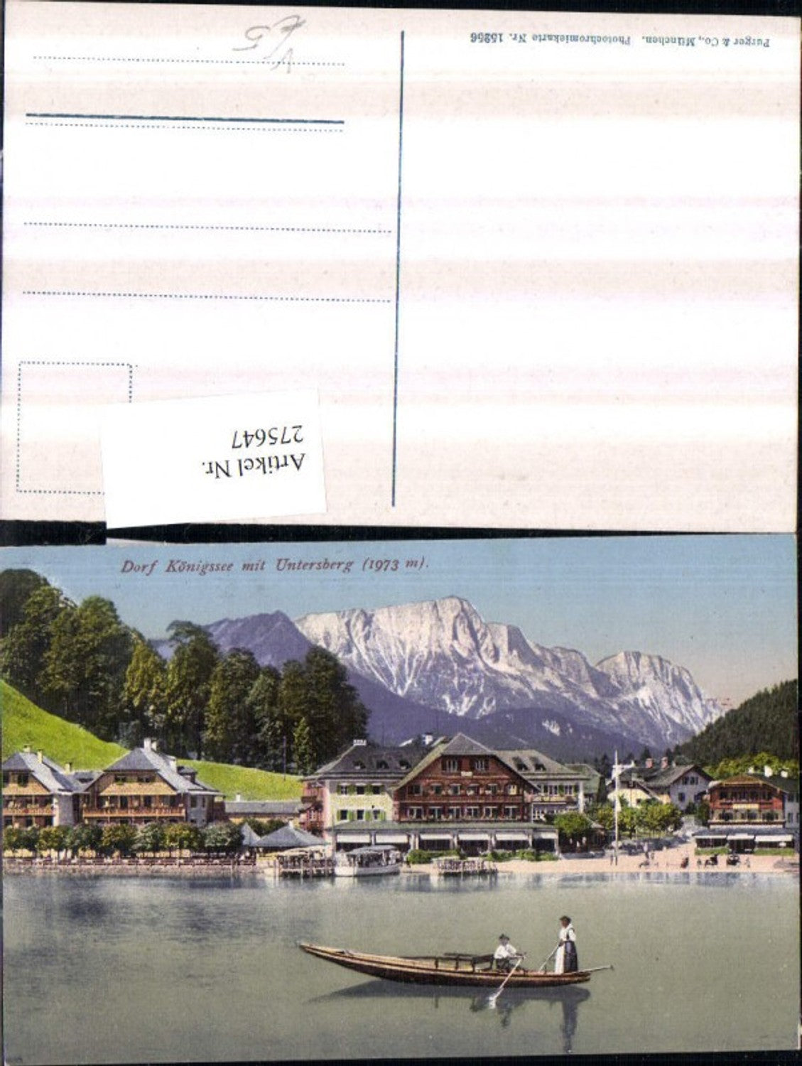 275647,Dorf Königssee m. Untersberg Bergkulisse Ruderboot pub Purger u. Co 15256