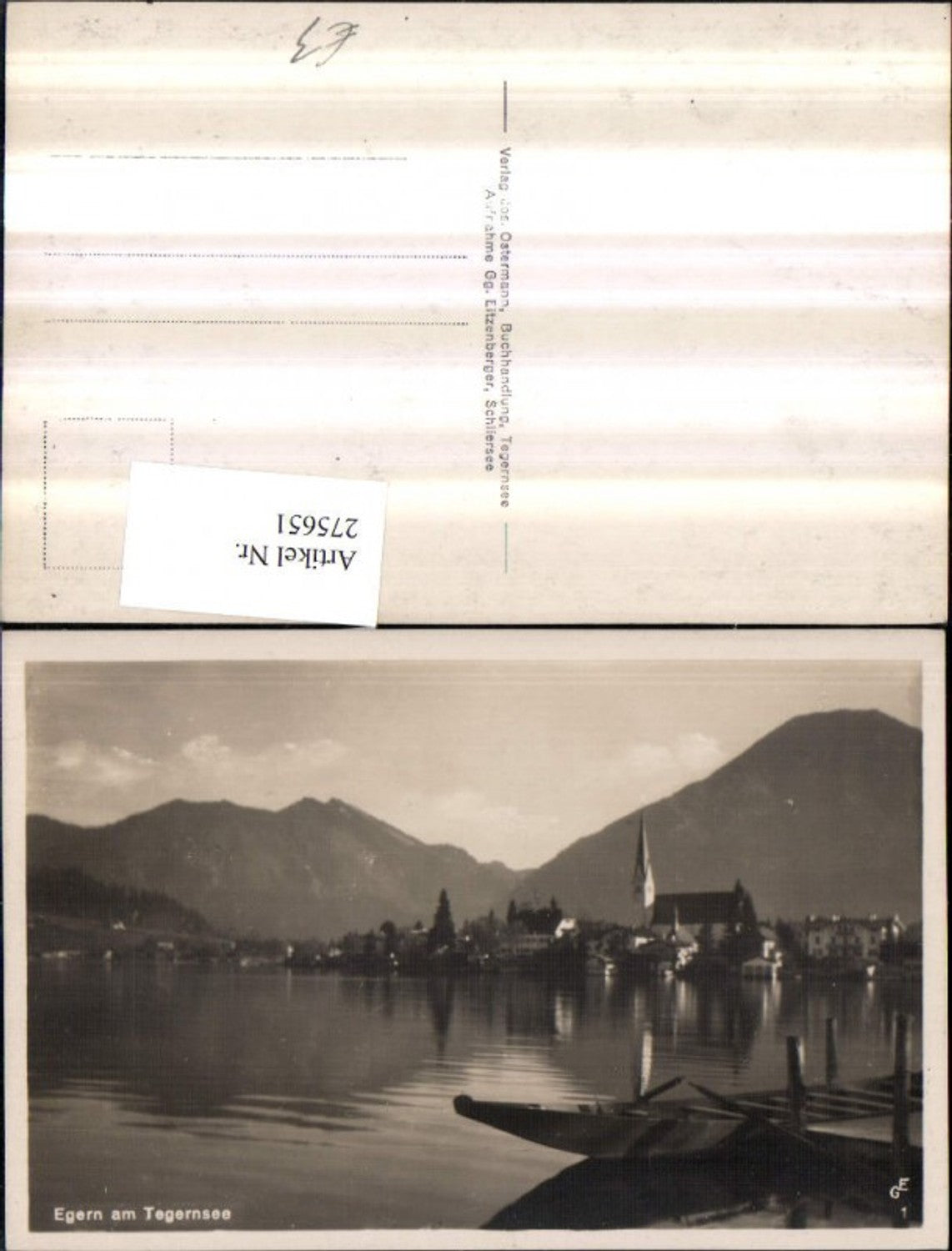 275651,Egern am Tegernsee Teilansicht Bergkulisse Ruderboot