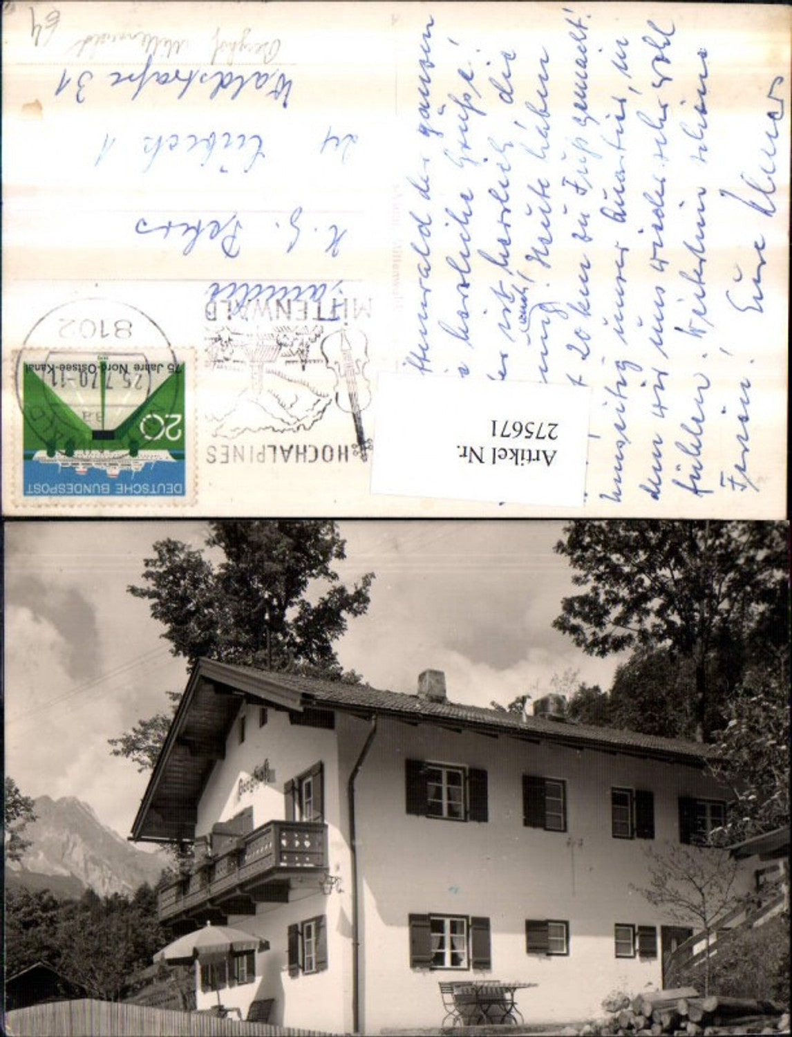 275671,Mittenwald Berghof Hausansicht