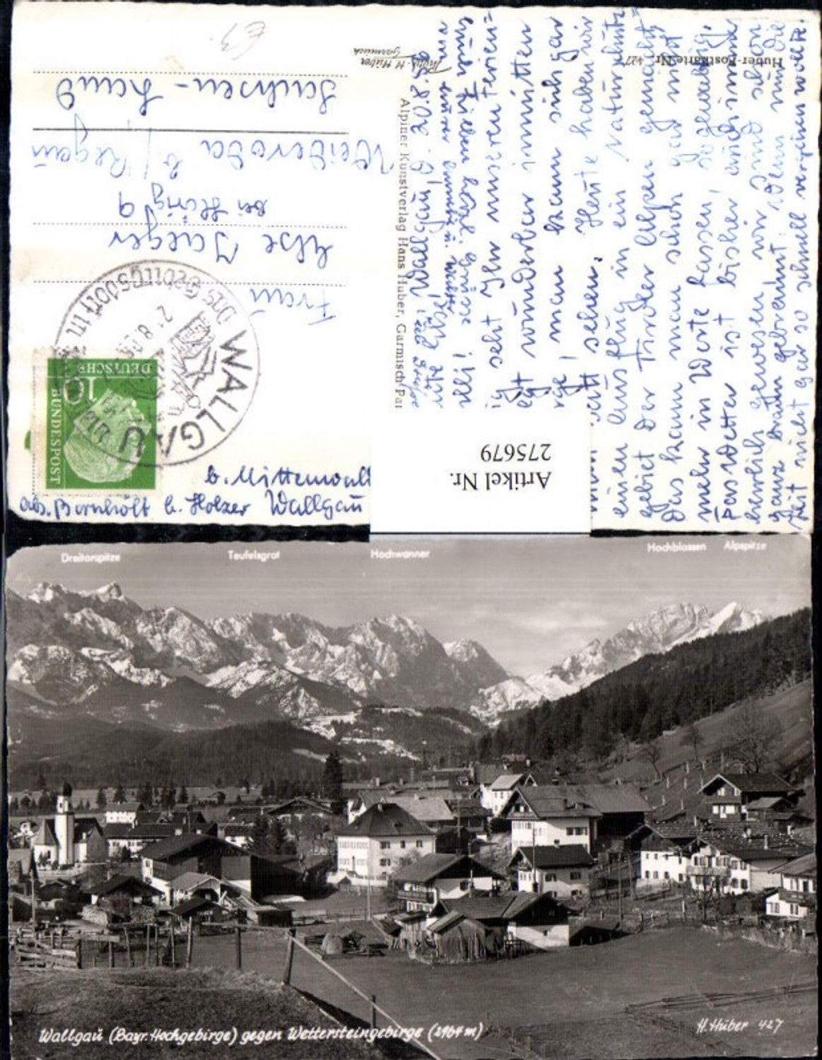 275679,Wallgäu Totale geg. Wettersteingebirge Bergkulisse