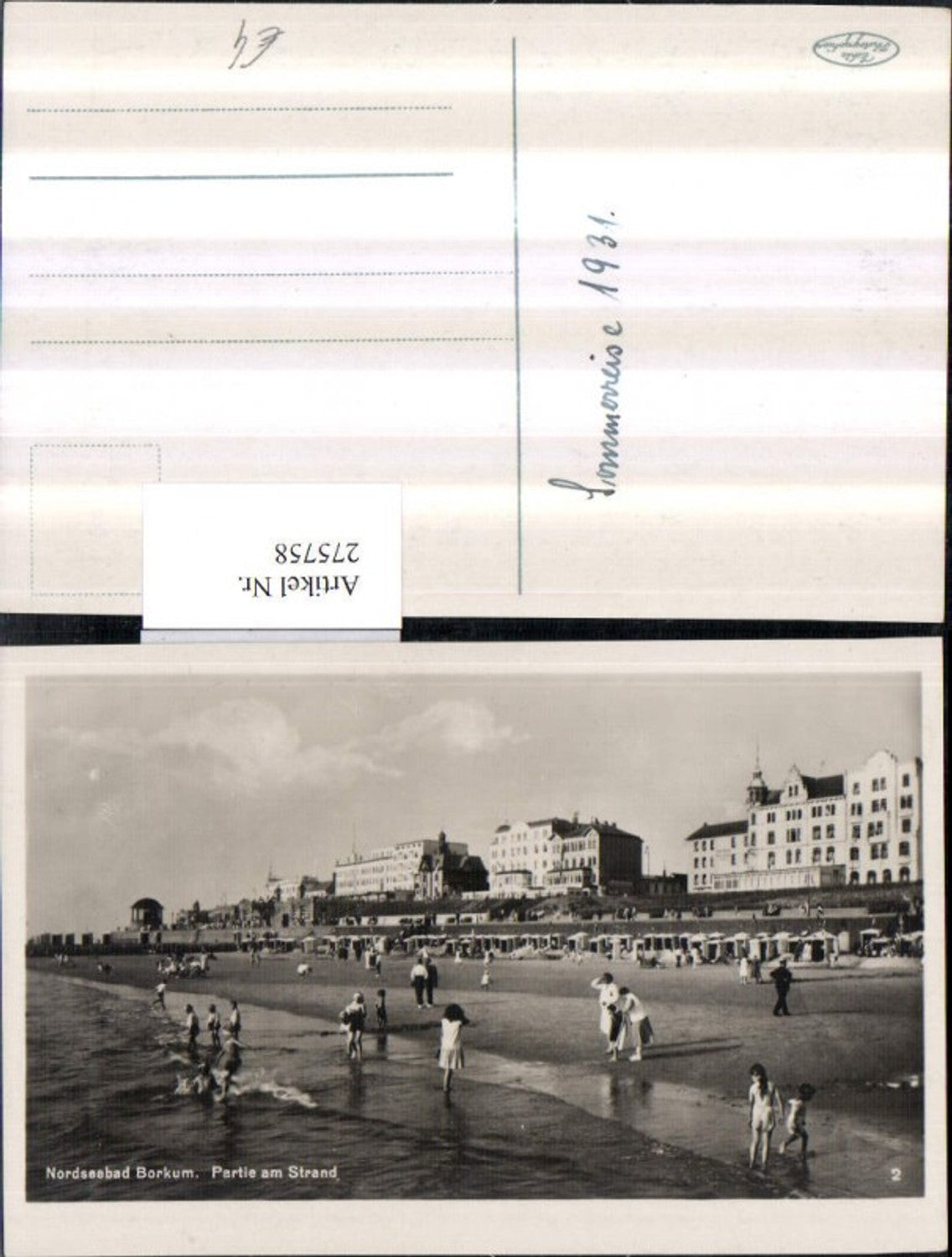 275758,Nordseebad Borkum Partie am Strand