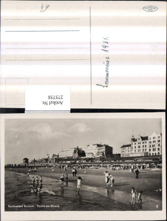 275758,Nordseebad Borkum Partie am Strand