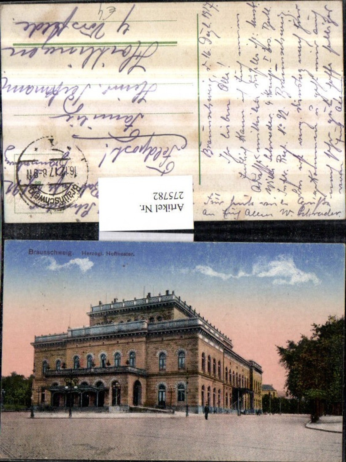 275782,Braunschweig Herzogliches Hoftheater Theater