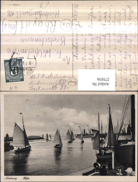 275836,Norderney Hafen Segelbote Dampfer Schiffe