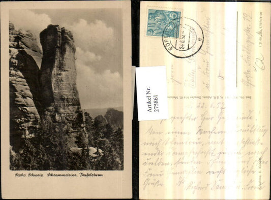 275861,Sächsische Schweiz Schrammsteine Teufelsturm Felsen b. Bad Schandau