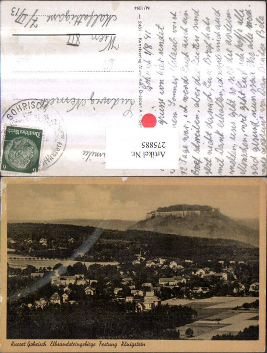 275885,Gohrisch im Elbsandsteingebirge Totale m. Festung Königstein