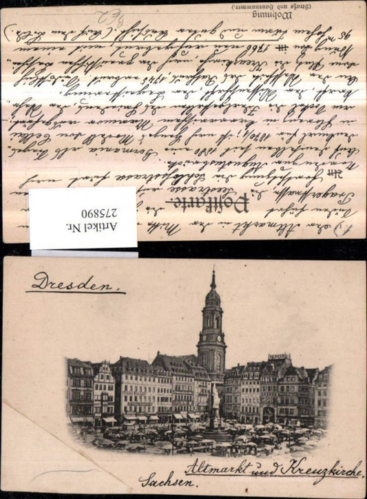 275890,Dresden Altmarkt Markt Denkmal u. Kreuzkirche Kirche