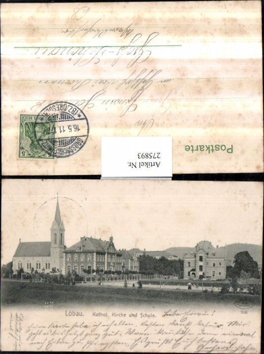 275893,Löbau Katholische Kirche u. Schule